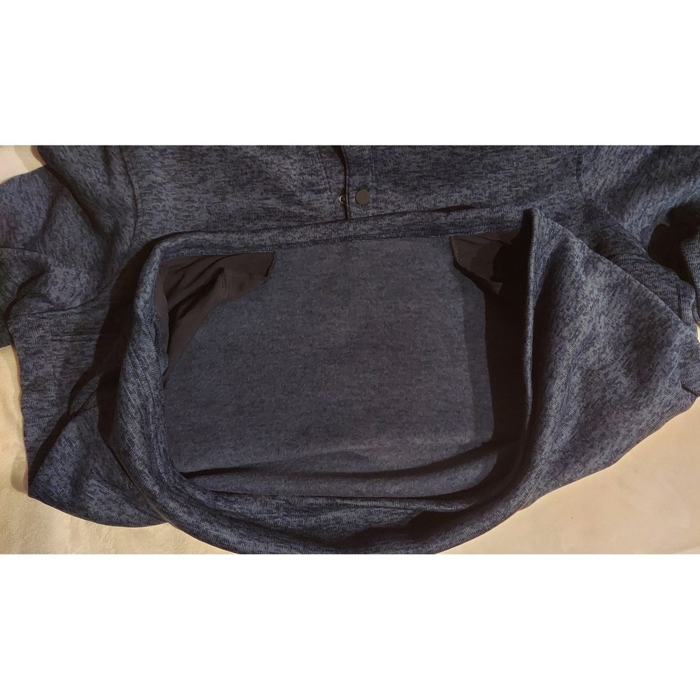 Lands End Mens Navy (Brushed) Sweater Fleece Snap Neck Pullover Jacket Size XXL❤ - Picture 7 of 12